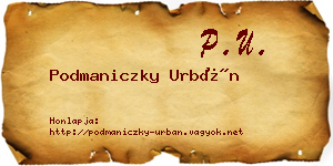 Podmaniczky Urbán névjegykártya